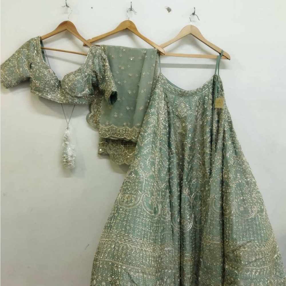 Elegant Mint Green Lehenga